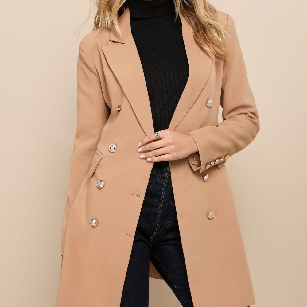 medium tan trench coat with tags - from Lulus